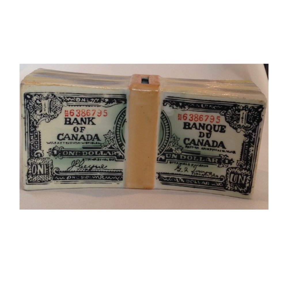 Bank of Canada 1 Dollar Bill Piggy Bank